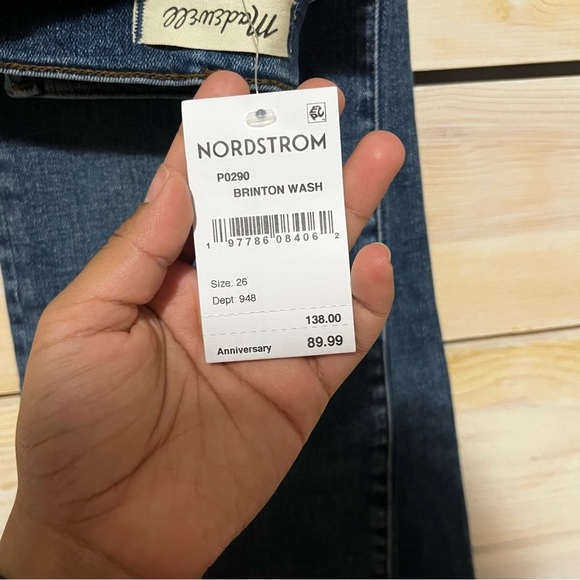Madewell NWT Mid-Rise Kick Out Flare Crop Brinton Wash Jeans 26 - Picture 3 of 8